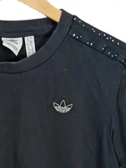 Vorschaubild 2 von Damen T-Shirt Schwarz Gr. 36/S Strass-Details Trefoil Logo