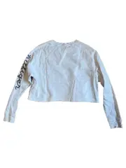 Vorschaubild 3 von Damen Sweatshirt Cropped Weiß Gr. XS Baumwolle