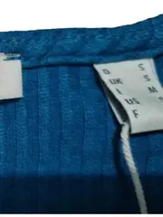 Vorschaubild 4 von Strickkleid Damen Gr. S Petrol Langarm Rippstrick Midi