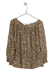 Vorschaubild 1 von Damen Bluse Langarm Schleife Nacken Gr. 38 M mehrfarbig Viskose