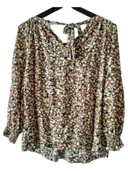 Vorschaubild 6 von Damen Bluse Langarm Schleife Nacken Gr. 38 M mehrfarbig Viskose