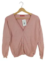 Vorschaubild 1 von edc Strickjacke Cardigan Damen Rosa Meliert Gr. XS 34 Langarm