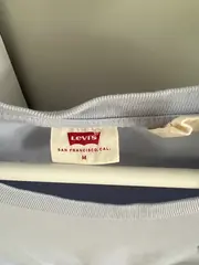 Vorschaubild 3 von Damen T-Shirt Gr. M Hellblau Basic Logo Baumwolle Casual