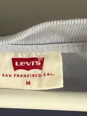 Vorschaubild 4 von Damen T-Shirt Gr. M Hellblau Basic Logo Baumwolle Casual