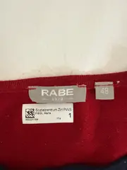 Vorschaubild 5 von Damen Strickjacke Gr. 48 Rot Gestreift Reißverschluss Viskose