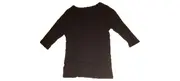 Vorschaubild 5 von Damen T-Shirt 3/4 Arm Viskose Basic Uni Schwarz Gr. S