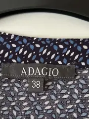 Vorschaubild 3 von Damen Bluse Langarm Gr. 38 Blau Blättermuster Viskose