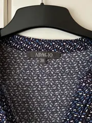 Vorschaubild 2 von Damen Bluse Langarm Gr. 38 Blau Blättermuster Viskose