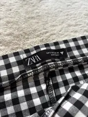 Vorschaubild 2 von Stoffhose Damen S kariert schwarz weiß Gingham Flare Hose