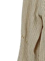 Vorschaubild 5 von Damen Pullover Strickpullover Gr. 36/S Beige V-Ausschnitt Lochmuster