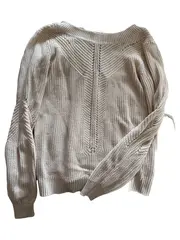 Vorschaubild 6 von Damen Pullover Strickpullover Gr. 36/S Beige V-Ausschnitt Lochmuster