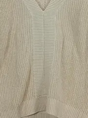 Vorschaubild 3 von Damen Pullover Strickpullover Gr. 36/S Beige V-Ausschnitt Lochmuster
