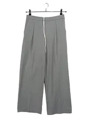 Vorschaubild 1 von Damen Stoffhose Weites Bein Grau Kordelzug XS 32 Wide Leg