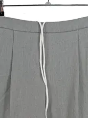 Vorschaubild 2 von Damen Stoffhose Weites Bein Grau Kordelzug XS 32 Wide Leg