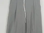 Vorschaubild 3 von Damen Stoffhose Weites Bein Grau Kordelzug XS 32 Wide Leg