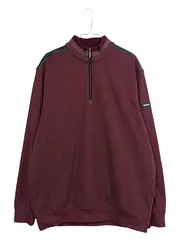 Vorschaubild 1 von Herren Pullover Baumwolle Melierter Troyer Reißverschluss Rot XXL 58