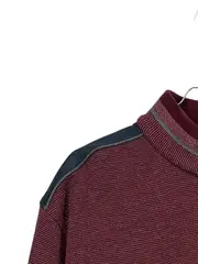 Vorschaubild 2 von Herren Pullover Baumwolle Melierter Troyer Reißverschluss Rot XXL 58