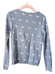 Vorschaubild 2 von Mädchen Langarmshirt Einhorn Motiv Rüschen Rippstrick Blau Gr. 110