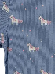 Vorschaubild 4 von Mädchen Langarmshirt Einhorn Motiv Rüschen Rippstrick Blau Gr. 110