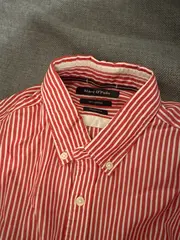 Vorschaubild 4 von Hemd Herren Gr. M rot weiß gestreift Langarm Baumwolle