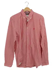 Vorschaubild 1 von Hemd Herren Gr. M rot weiß gestreift Langarm Baumwolle