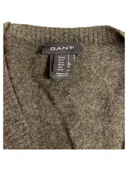 Vorschaubild 4 von Herren Pullover Argyle Muster Wolle V-Ausschnitt Gr. M Grau Rot