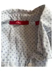 Vorschaubild 5 von Damen Bluse Gr. 38 Blau Gepunktet Baumwolle Langarm