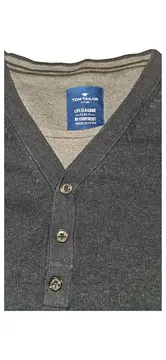 Vorschaubild 4 von Herren Pullover Langarm Gr. L Grau Meliert Baumwolle
