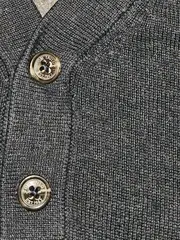 Vorschaubild 3 von Herren Pullover Langarm Gr. L Grau Meliert Baumwolle