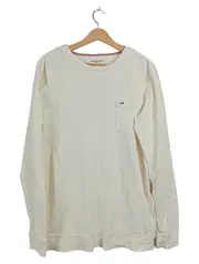 Vorschaubild 1 von Herren Pullover Langarmshirt Gr. L Beige Baumwolle Brusttasche