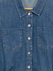 Vorschaubild 4 von Damen Jeanskleid Hemdkleid mit Gürtel Blau Gr. S 36