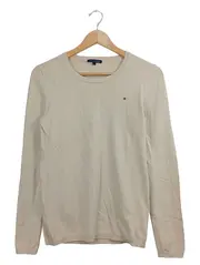 Vorschaubild 1 von Pullover Damen Gr. 36/S Beige Baumwolle Logo Basic Rundhals