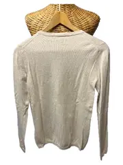 Vorschaubild 2 von Pullover Damen Gr. 36/S Beige Baumwolle Logo Basic Rundhals
