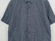 Vorschaubild 3 von Herren Kurzarm Hemd Gr. L Blau Palmen Muster Regular Fit Baumwolle