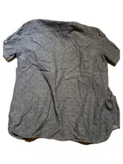 Vorschaubild 2 von Herren Kurzarm Hemd Gr. L Blau Palmen Muster Regular Fit Baumwolle