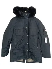 Vorschaubild 1 von Herren Parka Winterjacke Gr. L schwarz Fellkapuze Outdoor