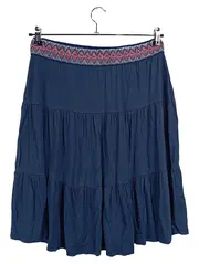 Vorschaubild 1 von Damen Rock Stufenrock Gr. 40/42 Blau Ethno Viskose