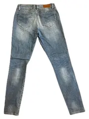 Vorschaubild 5 von Denim Damen Skinny Jeans Slim Fit Gr. 27x32 Hellblau Used Look