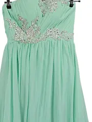 Vorschaubild 2 von Abendkleid Ballkleid Mintgrün Strass Gr. 32 Maxikleid