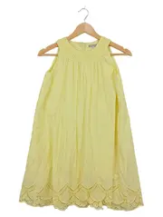 Vorschaubild 1 von Mädchen Sommerkleid Gr. 140 Gelb Spitze Baumwolle