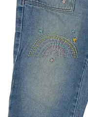 Vorschaubild 4 von Paperbag Jeans Mädchen Regular Fit Stickerei Applikationen Blau Gr. 110