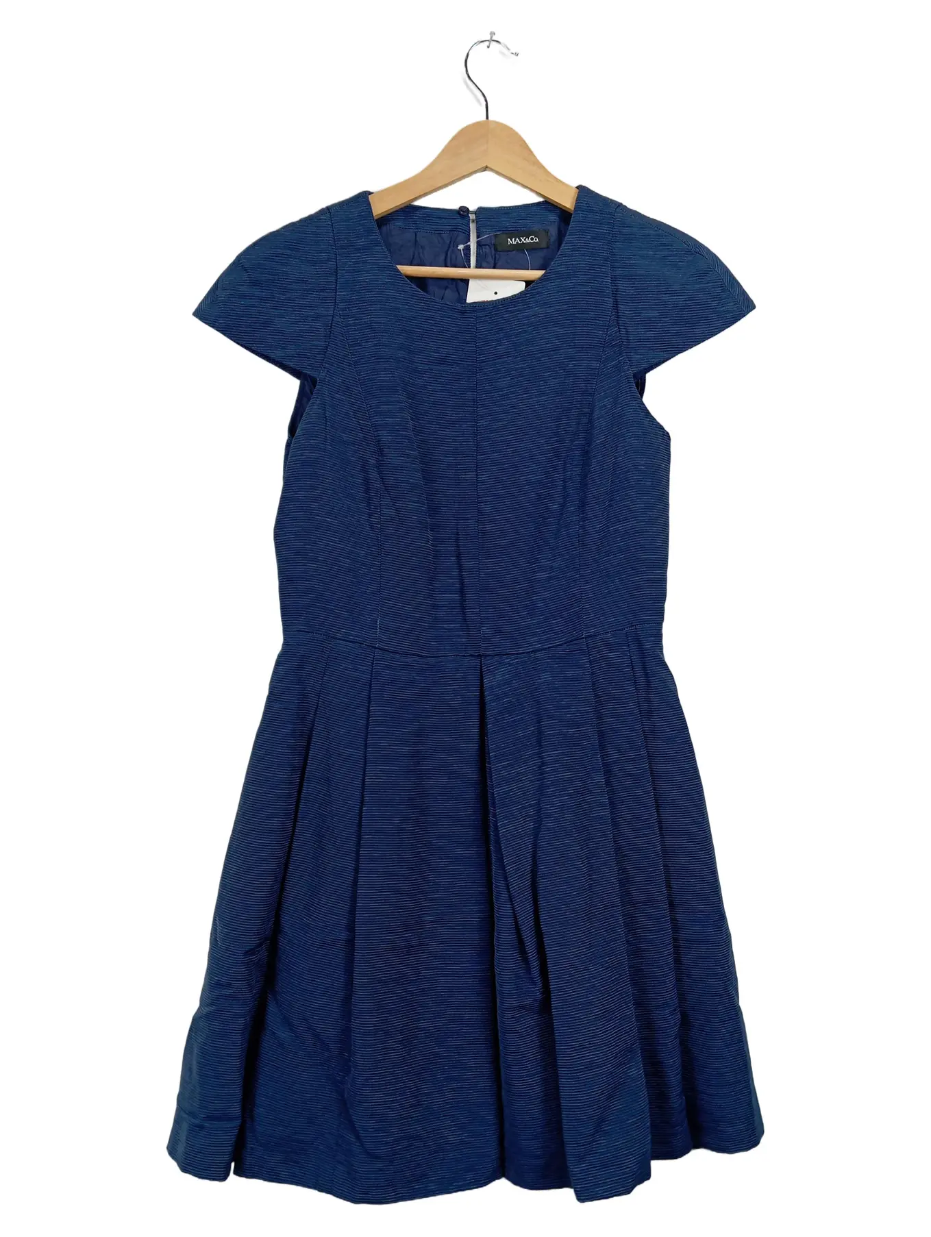 MAX&CO. Max&Co. A-Linien Kleid Cocktailkleid Damen Blau Gr. 36 Kurzarm Festlich