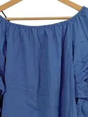 Vorschaubild 3 von Damen Bluse Langarm Gestreift Rüschen Baumwolle Blau Gr. 36 S