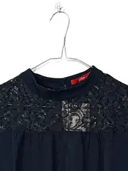 Vorschaubild 2 von Damen Bluse Gr. M Schwarz Spitze Ärmellos Elegant Top