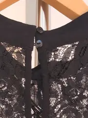 Vorschaubild 3 von Damen Bluse Gr. M Schwarz Spitze Ärmellos Elegant Top