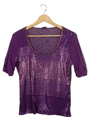 Vorschaubild 1 von Selection Damen Top Pailletten Lila Gr. 38 M Glamourös