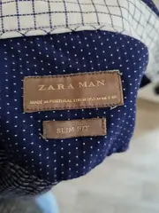 Vorschaubild 3 von Man Herren Business Hemd Slim Fit Gr. M Blau Punkte Langarm