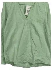 Vorschaubild 2 von Denim Damen Bluse Langarm Gr. XS Grün Baumwolle Casual