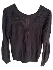 Vorschaubild 2 von Damen Pullover Strickpullover V-Ausschnitt Schwarz Gr. 36 S Casual