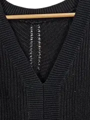 Vorschaubild 3 von Damen Pullover Strickpullover V-Ausschnitt Schwarz Gr. 36 S Casual